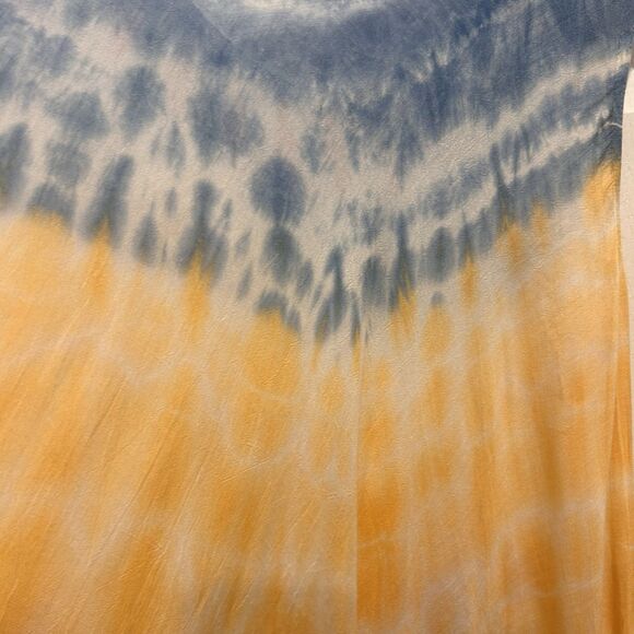 Shoreline Coverup Midi Sundress One Size Rayon Yellow Tie Dye Boho Hippie Beach - Picture 7 of 9